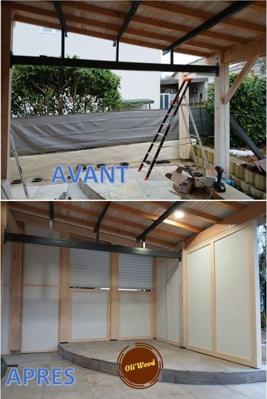 Avant / Après — carport fermé et aménagé