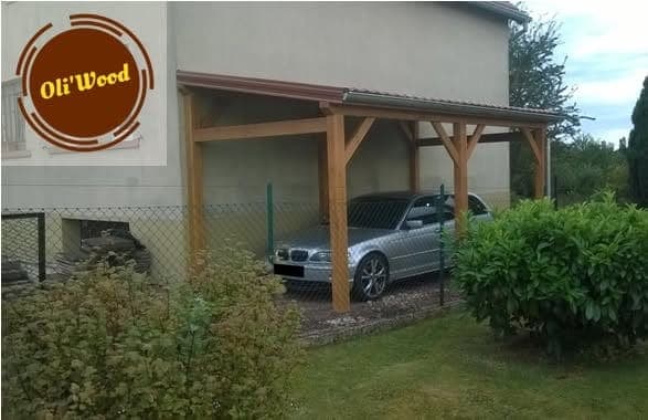 Carport adossé avec couverture bac acier