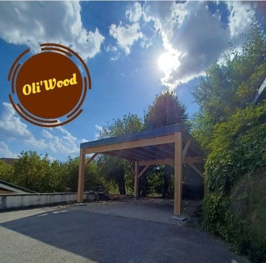Carport bois à toit plat