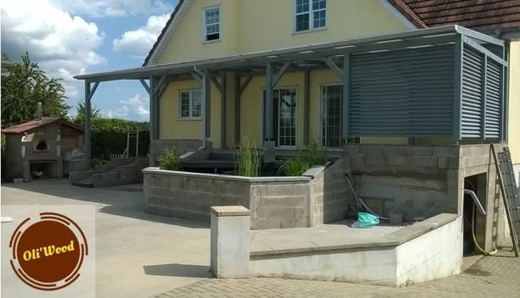 Pergola sur terrasse maçonnée
